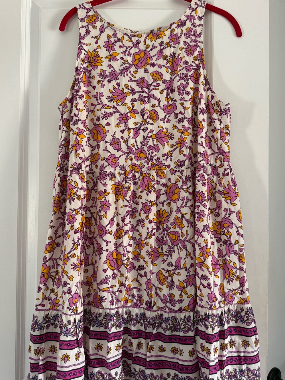 Old Navy Sleeveless Midi Dress in White, Pink & Yellow Floral